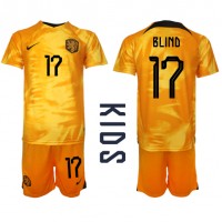 Netherlands Daley Blind #17 Replica Home Minikit World Cup 2022 Short Sleeve (+ pants)